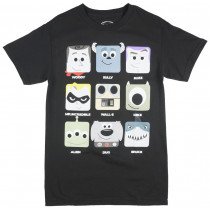 Disney Pixar Characters T-Shirt Black Regular Fit Mens