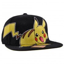 Pikachu Snapback Hat Pokemon Black Nintendo Adjustable Cap Licensed Authentic