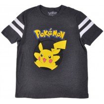 Pokemon Pikachu Tee Shirt Hockey Nintendo Short Sleeve Authentic Mens Charcoal