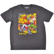 Pokemon Tee Shirt Characters Short Sleeve Nintendo Charcoal Authentic Mens Top
