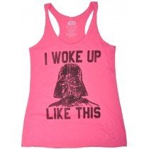 Star Wars Tank Top Darth Vader Disney Woke Up Like This Authentic Womens Pink
