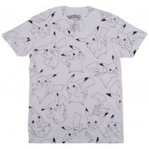 Pokemon Pickachu Tee Shirt Nintendo Anime Mens Fashion Cotton Top White