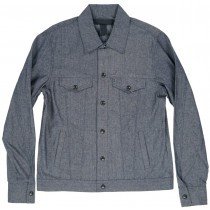 Black Scale Chambray Denim Jean Jacket Navy BLVCK SCVLE Mens