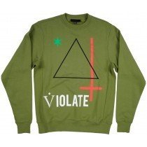 Black Scale Violate Crewneck Sweatshirt Pullover Olive BLVCK SCVLE Mens