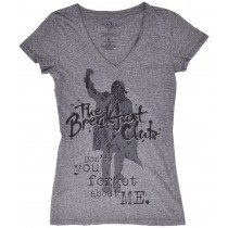 Breakfast Club Tee Shirt V Neck Movie Gray Quote Licensed Petite Women Authentic