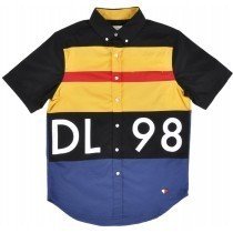 Diamond Supply Co DL98 Button-Down Shirt Woven Short Sleeve Black Yellow