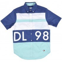 Diamond Supply Co DL98 Button-Down Shirt Woven Short Sleeve Blue