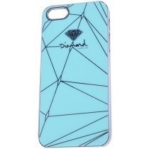 Diamond Supply Co Iphone 5 5S Case Logo Grid Gloss Metallic Snap On Cell Blue