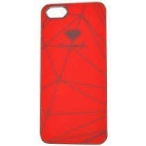Diamond Supply Co Iphone 5 5S Case Logo Grid Gloss Metallic Snap On Red