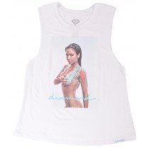 Cassie Diamond Supply Co Tank Top Muscle Shirt White Authentic Collab M-L Womens