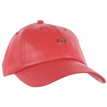 Dope Leather Micro Meal Cap Faux Strapback Hat Headwear Lid Streetwear Metal Red