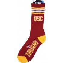 USC Trojans College Athletic Socks For Bare Feet Raspberry Tailgate 10-13 Large