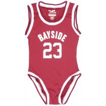 Saved By the Bell Bayside Leotard One Piece Bodysuit Maroon Headgear