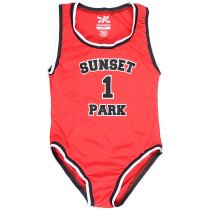 Headgear Sunset Park Leotard One Piece Bodysuit Basketball Film Jersey Red