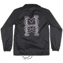 HUF x KAB I Love Boobies Coaches Jacket Windbreaker Lined Outerwear Mens Black