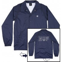 HUF Lines Windbreaker Coaches Jacket Navy Outerwear Fashion Skate Style Mens