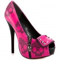 Iron Fist Platform Stiletto Pink Heels Womens Ruff Rider Studded Shoes Footwear