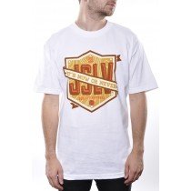 JSLV Premium Now Never Chest Shield Crest Ribbon Quality Apparel Tee Shirt
