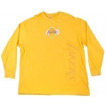 Los Angeles Lakers Shirt NBA Big Tall Long Sleeve Basketball Gold Authentic Mens