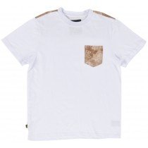 Maxi Milian Patterend Pocket T-Shirt Mens Regular Fit White Khaki