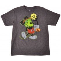 Mickey Mouse T-Shirt Boys Halloween Disney Trick Or Treat Charcoal Size Small