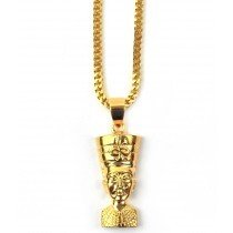 The Gold Gods Nefertiti Necklace 18k Plated 28 Inch Franco Chain