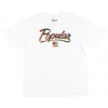 Popular Demand 3D Script Regular Fit T-Shirt Streetwear Fashion Tee Top White
