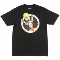 Popular Demand Rocketship Space Regular Fit T-Shirt Streetwear Tee Black Top Men