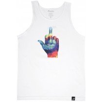 Primitive Flippie Tank Top White Muscle Shirt M Streetwear 2016 Tie Dye Finger