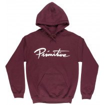 Primitive Nuevo Script Hoodie Pullover Fleece Sweatshirt Sweater Warm Burgundy