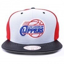 Los Angeles Clippers Snapback Hat NBA Pinwheel Buckle Strap Mitchell Ness Team