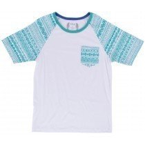 SGR Tee Shirt Mens Tribal Short Sleeve Aqua White Authentic Pocket Top S-XL