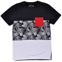 SGR Tee Shirt Short Sleeve Mens Floral Black Pocket Apparel Authentic Top S-XL