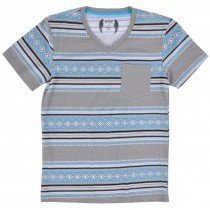 SGR V Neck Tee Shirt Tribal Gray Mens Authentic Short Sleeve Cotton Top S-XL