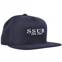 SSUR Lux Snapback Hat Navy New York Adjustable Embroidered Cap Mens Authentic