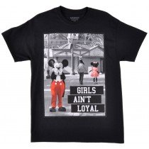Mickey Mouse Aint Loyal T-Shirt Black Authentic Classics Parody Mens