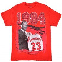 Airness Tee Shirt Draft Day 1984 Red Cotton MJ Authentic Classics Mens S-2XL