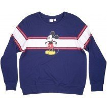 Mickey Mouse LS Pullover Sweater Navy Disney Womens