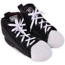 Sneaker Slippers Uzzy Classic Laces Black High Top Adult Size 4 to 12.5