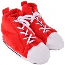 Sneaker Slippers Uzzy Classic Laces Red High Top Adult Size 4 to 12.5