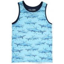 Boy's Vans Shark Tank Top Blue Ocean Shirt Regular Fit Youth Apparel Age 8-14