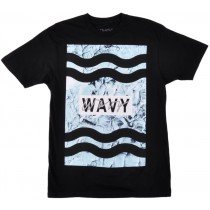 Wavy Clothing Tee Shirt Tide Cotton Wave Authentic Mens Top Fashion Black