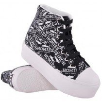 Brian Lichtenberg Homies Platform Shoes Womens Sneakers Black White