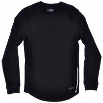 Round Long Length LS Shirt Side Zipper Black Top WT02 Mens Fashion 2016 S-2XL