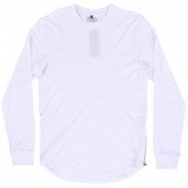 Round Long Length LS Shirt Side Zipper White Top WT02 Mens Fashion 2016 M-2XL