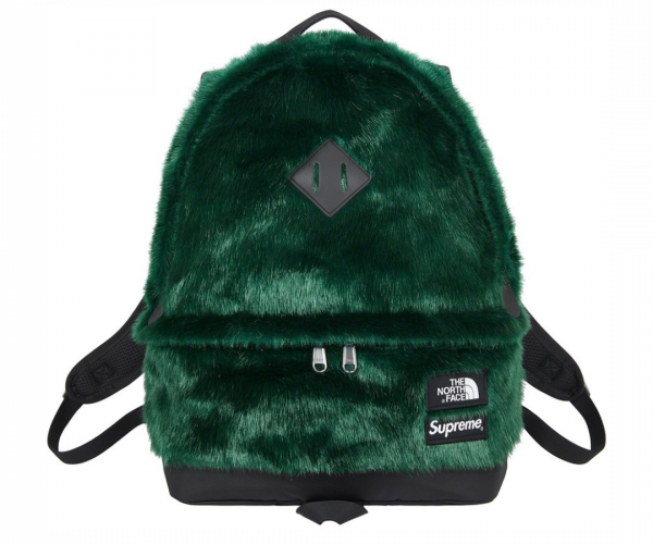 Open image in slideshow, Supreme The North Face Faux Fur Backpack Green FW20
